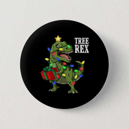 Christmas Dinosaurier Tree Rex Boys Girls Kids Xma Button (Vorderseite)