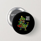 Christmas Dinosaurier Tree Rex Boys Girls Kids Xma Button (Vorne & Hinten)