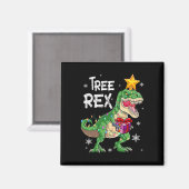 Christmas Dinosaurier Tree Rex Pajamas Men Boys Ki Magnet (Vorderseite/Rückseite)