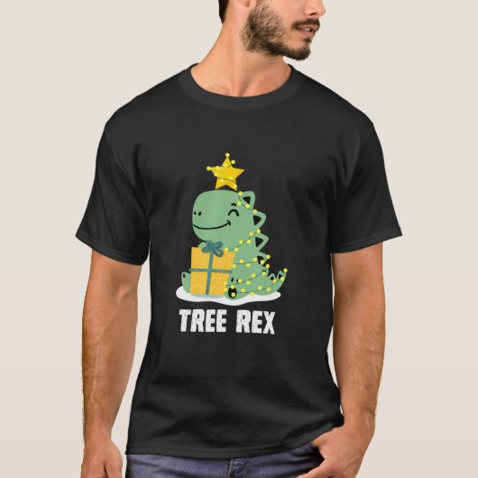 Christmas Dinosaurier Tree T Rex Pajamas Kids Boys T-Shirt (Vorderseite)