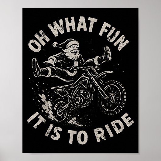 Christmas Dirt Bike Santa Motocross Born To Sleigh Poster (Vorne)
