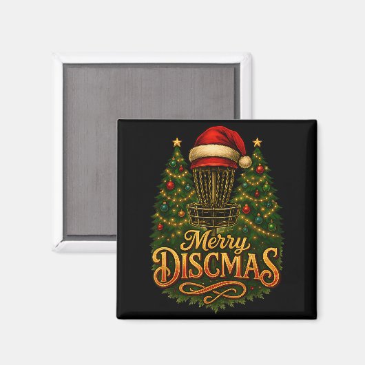 Christmas Disc Golf Merry Discmas  Magnet (Vorderseite/Rückseite)