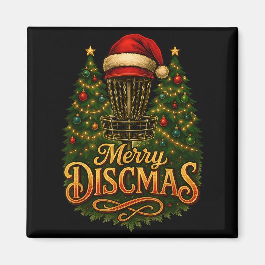 Christmas Disc Golf Merry Discmas  Magnet (Vorne)