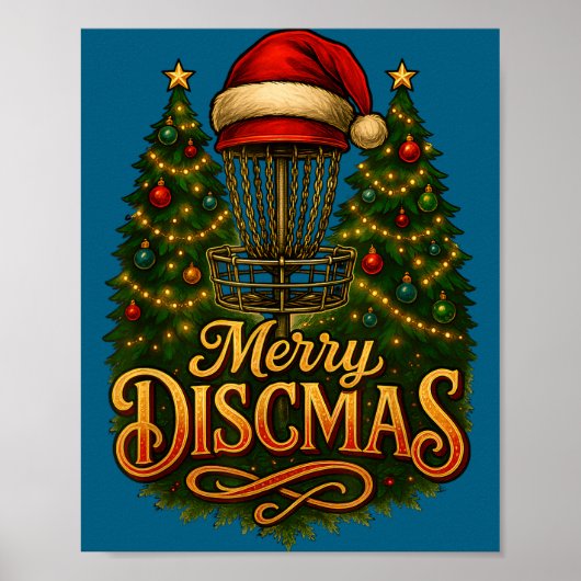 Christmas Disc Golf Merry Discmas Poster (Vorne)