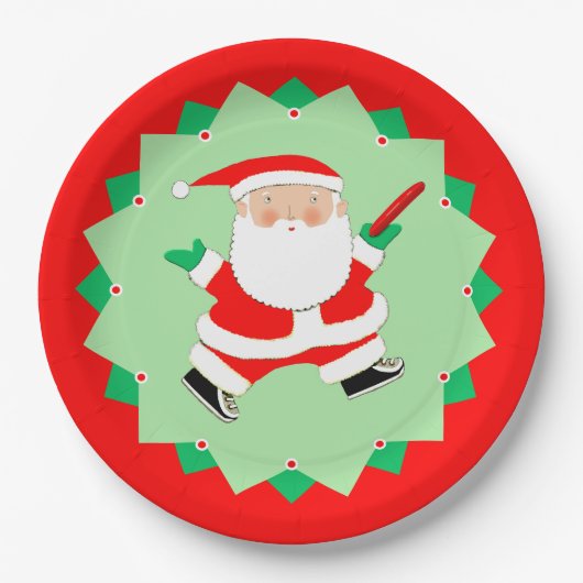 Christmas Disc Golf Party Pappteller (Vorderseite)