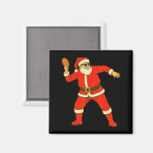Christmas Disc Golf Vintage Funny Santa Xmas Magnet (Vorderseite/Rückseite)