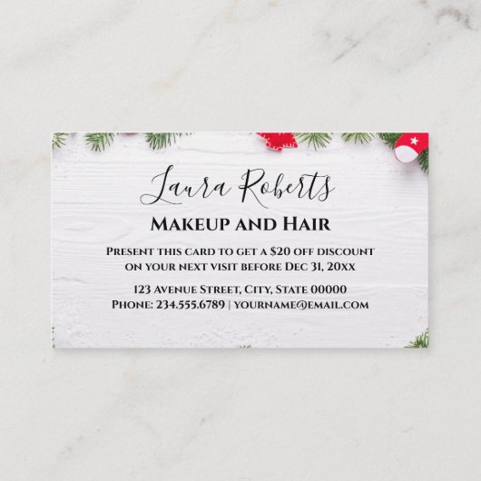 Christmas Discount Card – Festive Holiday Savings Rabattkarte (Rückseite)