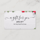 Christmas Discount Card – Festive Holiday Savings Rabattkarte (Vorderseite)