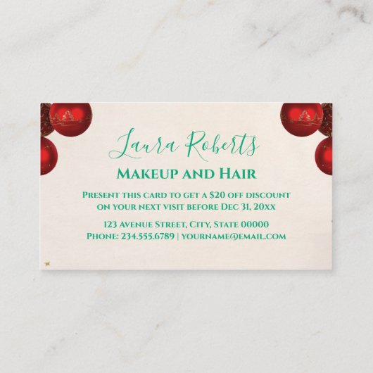 Christmas Discount Card – Festive Holiday Savings Rabattkarte (Rückseite)