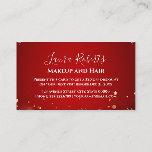 Christmas Discount Card – Festive Holiday Savings Rabattkarte (Rückseite)