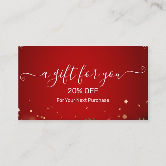 Christmas Discount Card – Festive Holiday Savings Rabattkarte (Vorderseite)