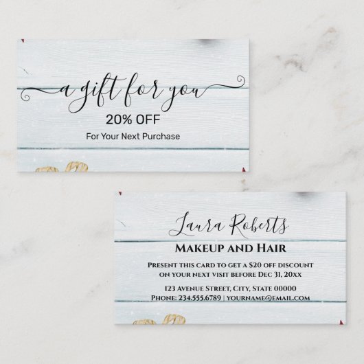 Christmas Discount Card – Festive Holiday Savings Rabattkarte (Vorne/Hinten)