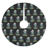 Christmas Disk Golf Themed Polyester Weihnachtsbaumdecke (Vorderseite)