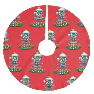 Christmas Disk Golf Themed Polyester Weihnachtsbaumdecke