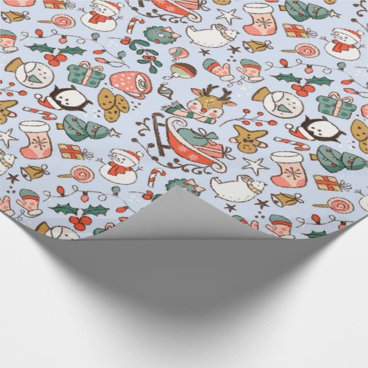 Christmas Ditsy Doodles Geschenkpapier (Ecke)