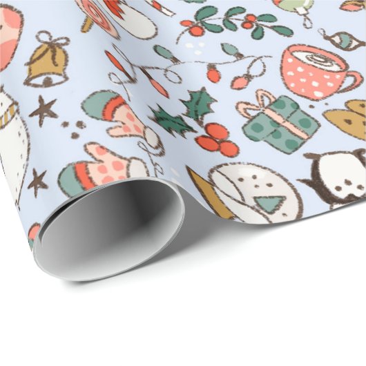 Christmas Ditsy Doodles  Geschenkpapier (Rolleneckpunkt)
