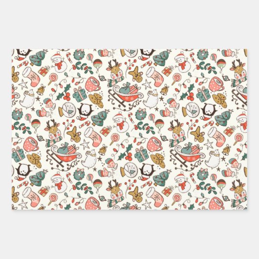 Christmas Ditsy Doodles Geschenkpapier Set (Vorderseite 3)