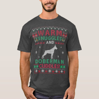 Christmas Doberman Dog Ugly Sweater Style T-Shirt