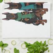 Christmas Doberman Lover Dog Mama Holiday Geschirrtuch (Gefaltet)