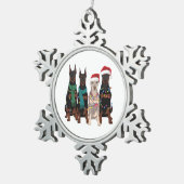 Christmas Doberman Lover Dog Mama Holiday Schneeflocken Zinn-Ornament (Rechts)