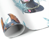 Christmas Doberman Pincher Snowflakes Geschenkpapier (Rolleneckpunkt)