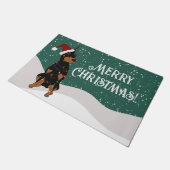 Christmas Doberman Pinscher Fußmatte (Schrägansicht)
