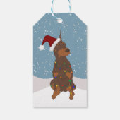 Christmas Doberman Pinscher Geschenkanhänger (Rückseite)