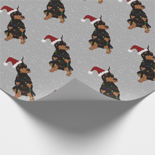 Christmas Doberman Pinscher Geschenkpapier (Ecke)