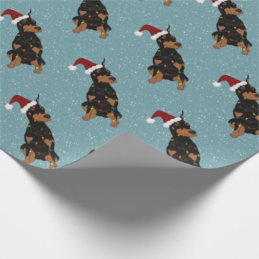 Christmas Doberman Pinscher Geschenkpapier (Ecke)