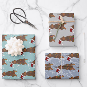 Christmas Doberman Pinscher Geschenkpapier Set