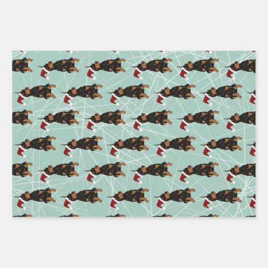 Christmas Doberman Pinscher Geschenkpapier Set (Vorderseite 3)