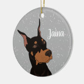 Christmas Doberman Pinscher Keramik Ornament (Links)