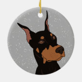 Christmas Doberman Pinscher Keramik Ornament (Hinten)