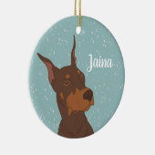 Christmas Doberman Pinscher Keramik Ornament (Rechts)