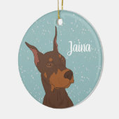 Christmas Doberman Pinscher Keramik Ornament (Links)