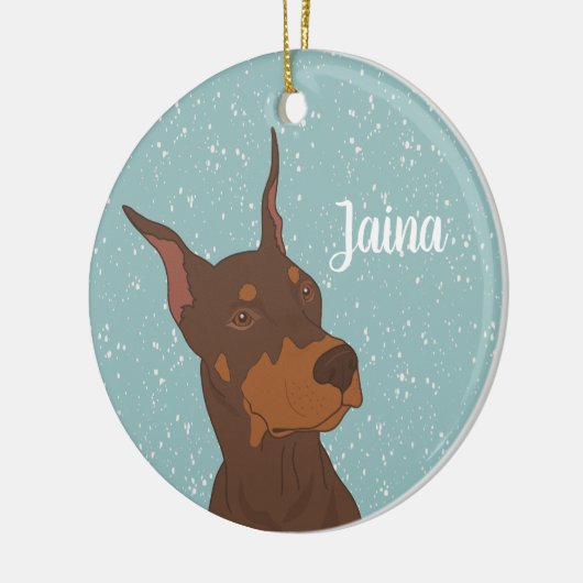 Christmas Doberman Pinscher Keramik Ornament (Links)