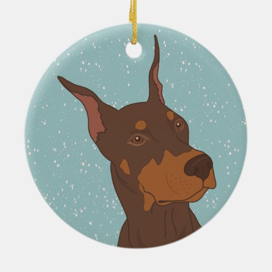 Christmas Doberman Pinscher Keramik Ornament (Hinten)