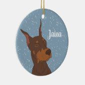 Christmas Doberman Pinscher Keramik Ornament (Rechts)
