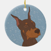 Christmas Doberman Pinscher Keramik Ornament (Hinten)