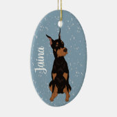 Christmas Doberman Pinscher Keramik Ornament (Rechts)