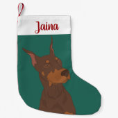 Christmas Doberman Pinscher Kleiner Weihnachtsstrumpf (Vorderseite)