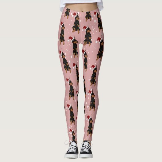 Christmas Doberman Pinscher Leggings (Vorderseite)