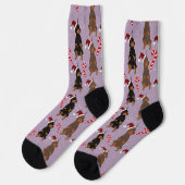 Christmas Doberman Pinscher Socken (Linkes Detail)