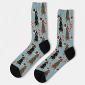 Christmas Doberman Pinscher Socken (Linkes Detail)