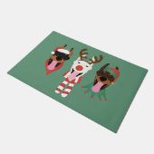 Christmas Dobermann Hunde Fußmatte (Schrägansicht)