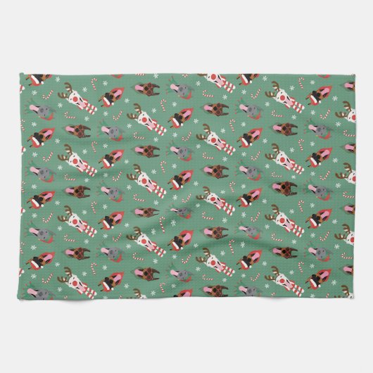 Christmas Dobermann Hunde Geschirrtuch (Horizontal)