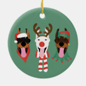 Christmas Dobermann Hunde Keramik Ornament (Hinten)