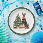 Christmas Dobermann Hunde Pappteller (Party)