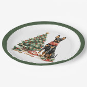 Christmas Dobermann Hunde Pappteller (Schrägansicht)