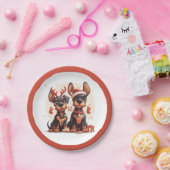 Christmas Dobermann Hunde Pappteller (Party)